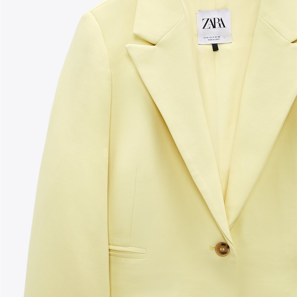 ☀️ ZARA Bloggers Fav Cropped Yellow Blazer. Size SMALL. Excellent Condition - Picture 6 of 6